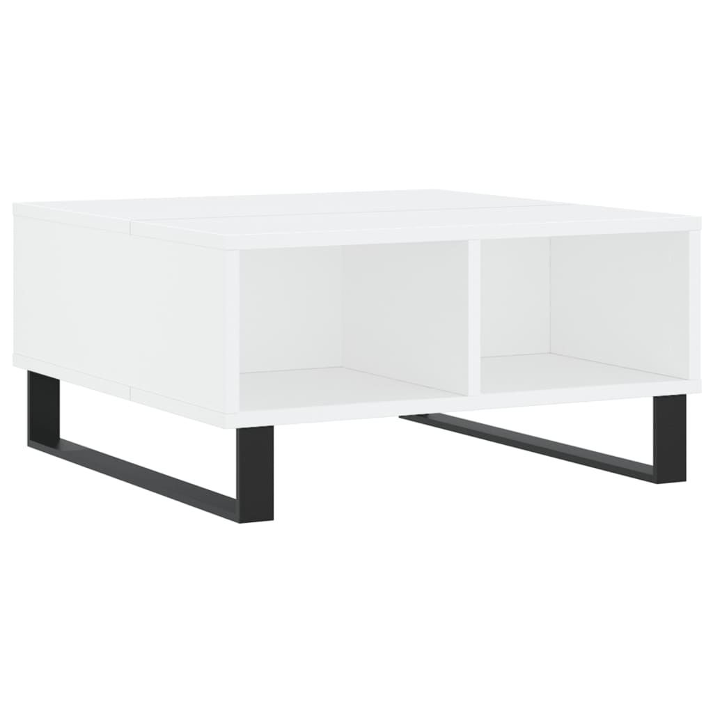 Table basse blanc 60x60x30 cm bois d’ingénierie - Tables basses