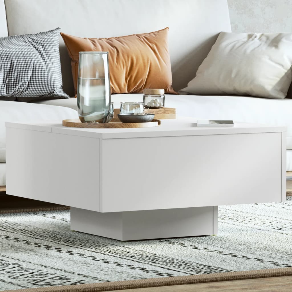 Table basse blanc 60x60x31,5 cm bois d’ingénierie - Tables basses