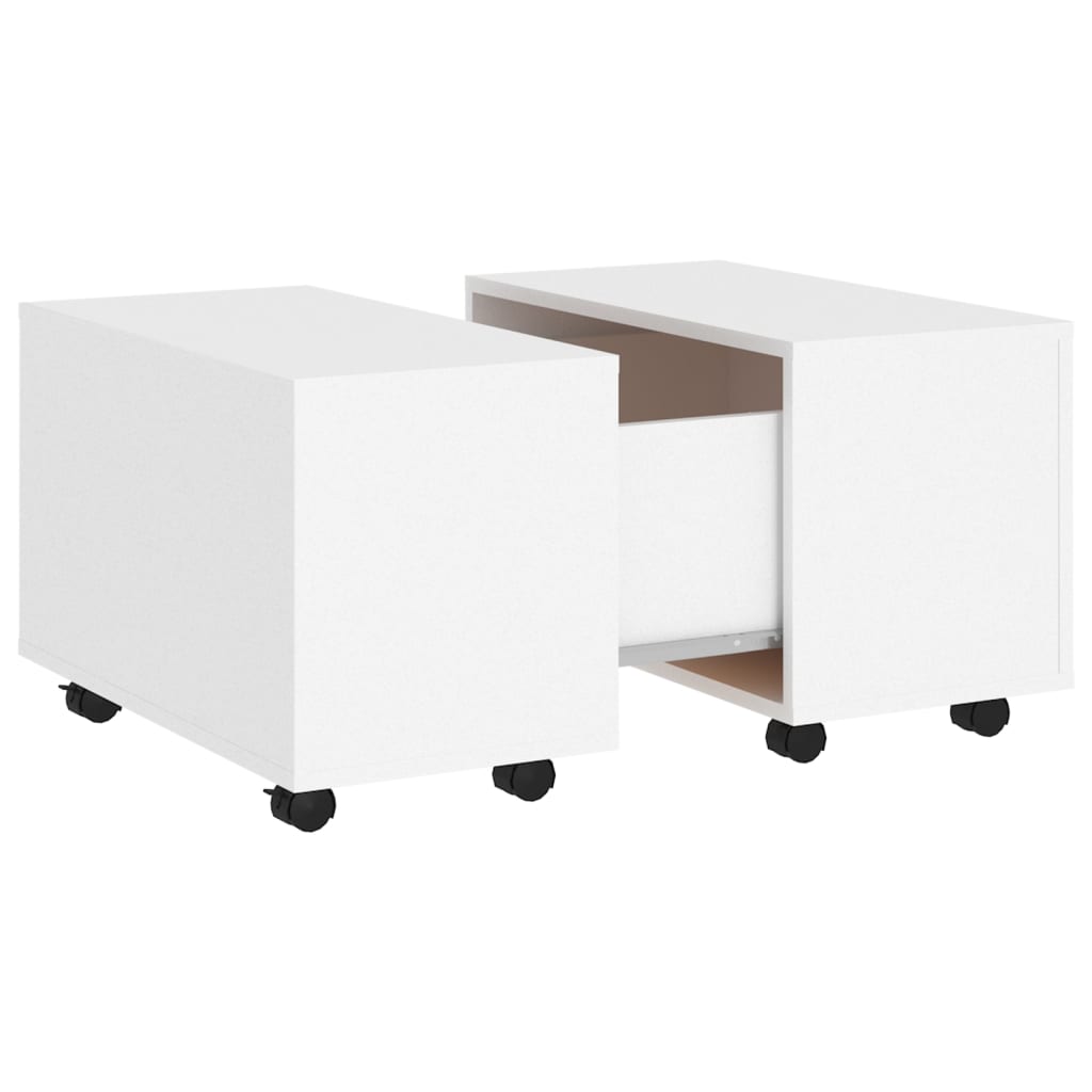 Table basse blanc 60x60x38 cm bois d’ingénierie - Tables basses