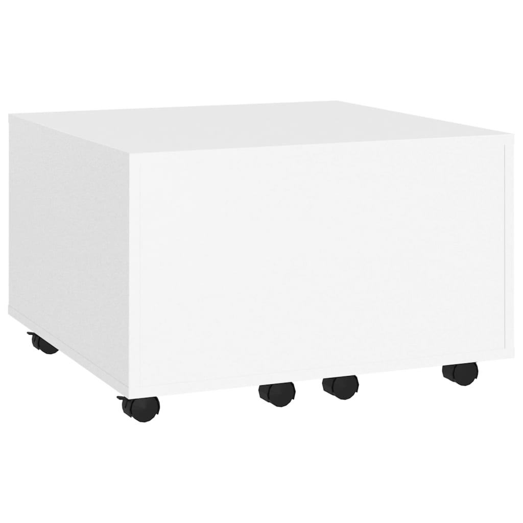 Table basse blanc 60x60x38 cm bois d’ingénierie - Tables basses
