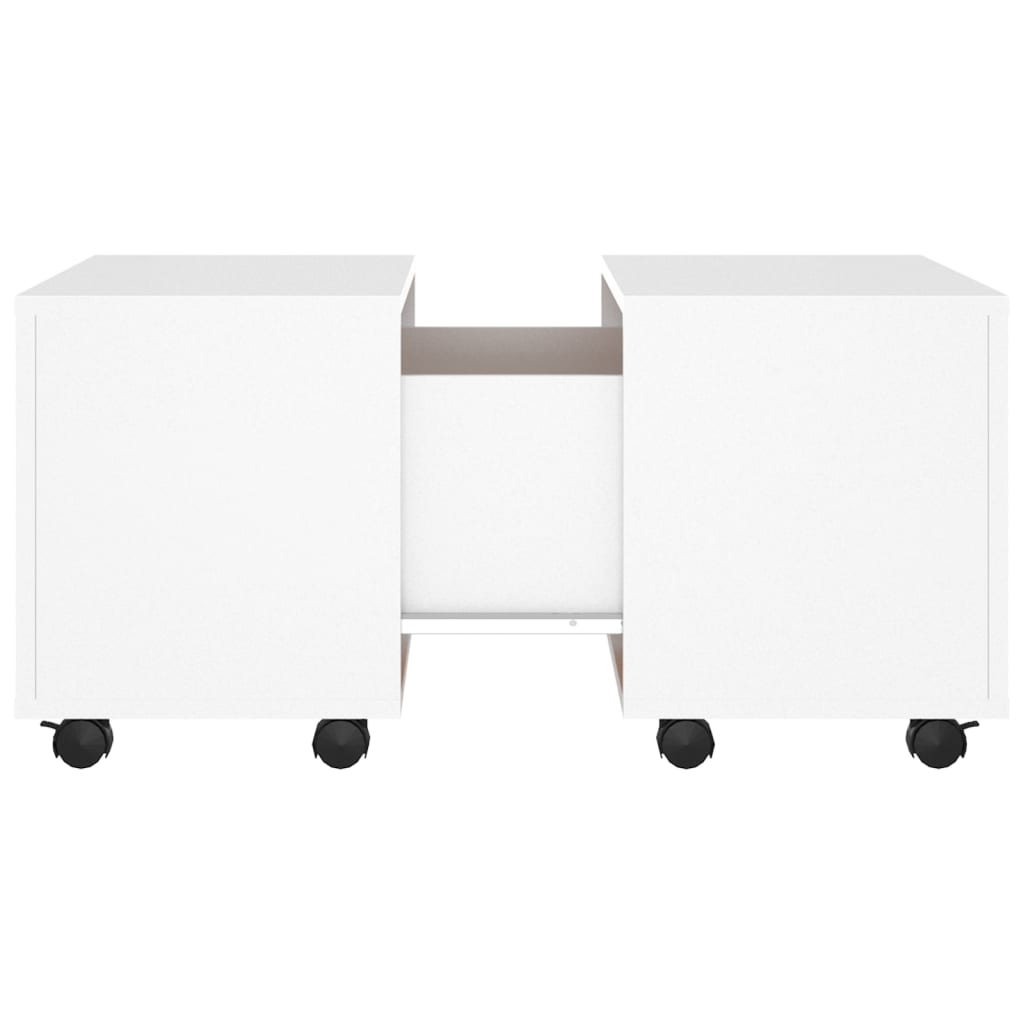 Table basse blanc 60x60x38 cm bois d’ingénierie - Tables basses