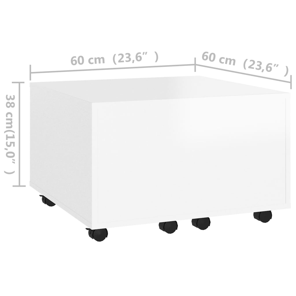 Table basse blanc 60x60x38 cm bois d’ingénierie - Tables basses