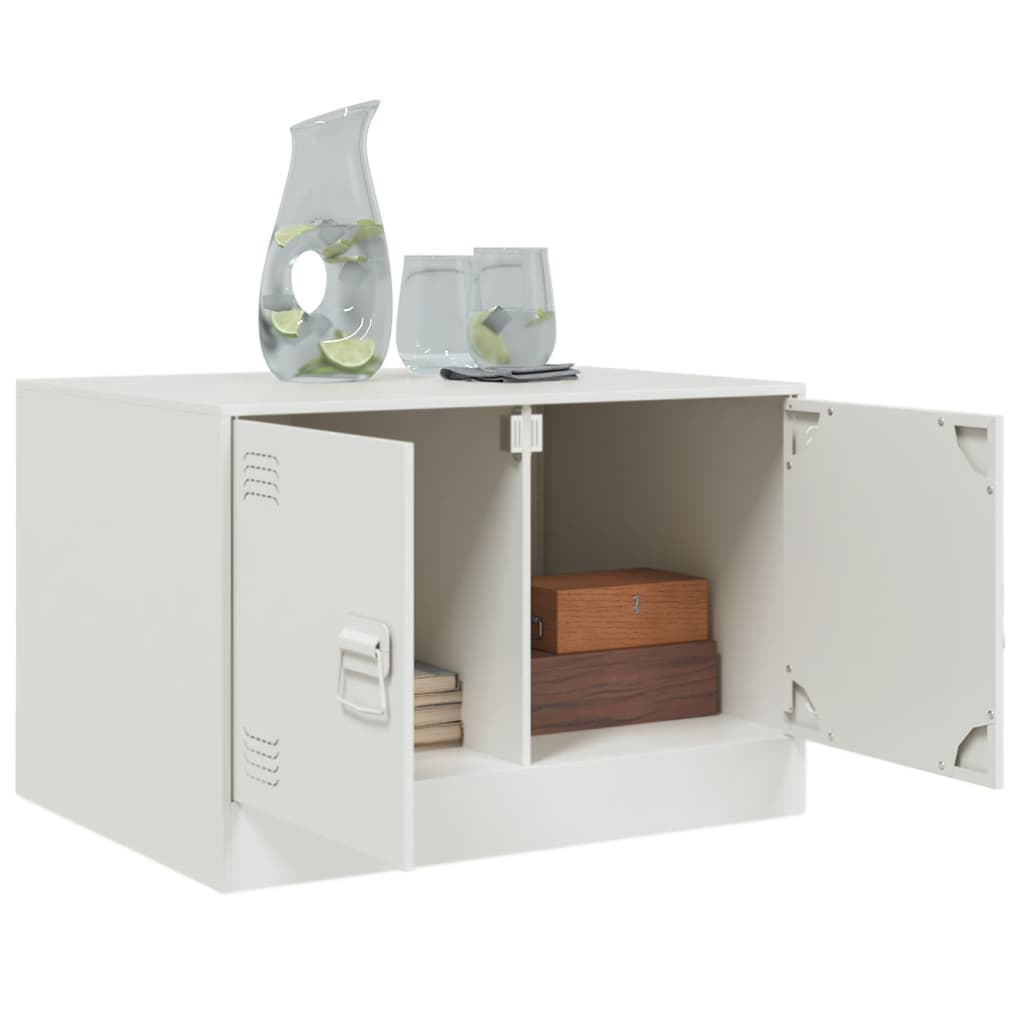 Table basse blanc 67x50x44 cm acier - Tables basses