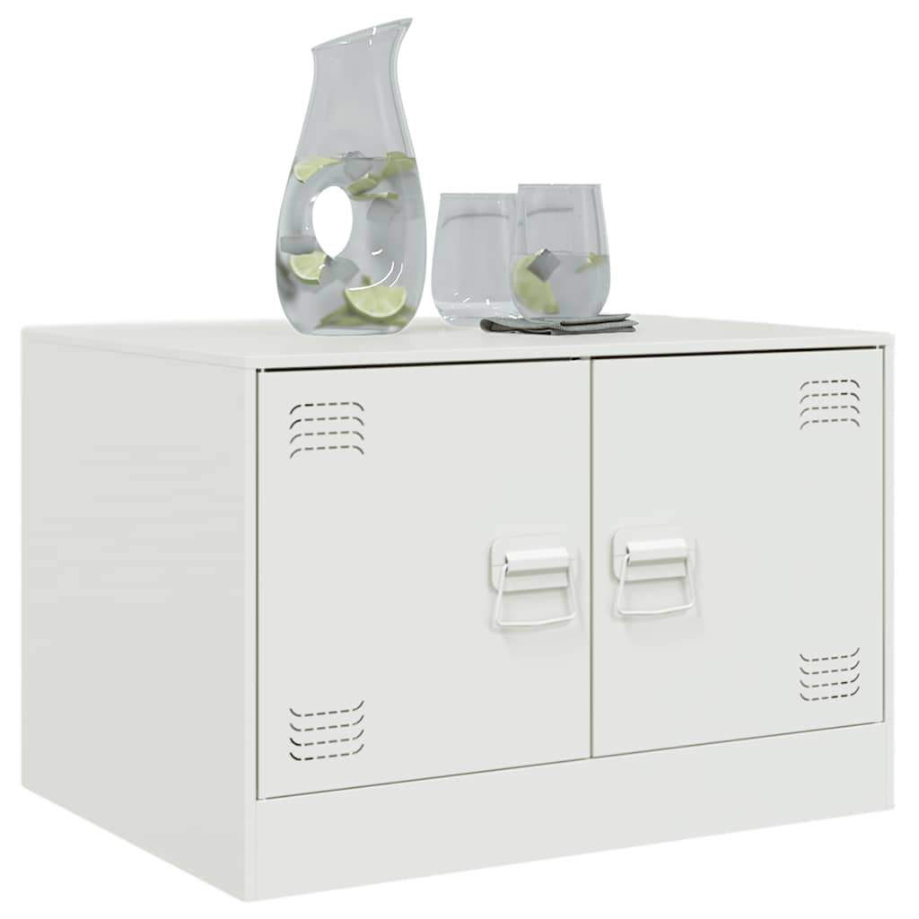 Table basse blanc 67x50x44 cm acier - Tables basses