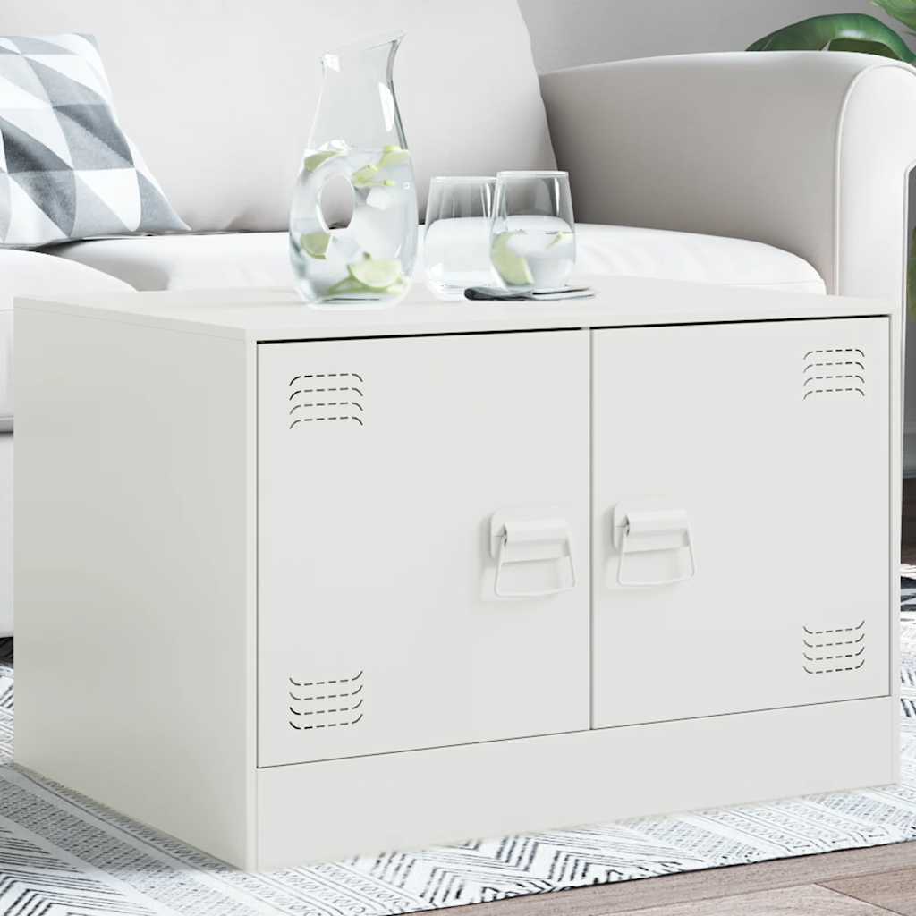 Table basse blanc 67x50x44 cm acier - Tables basses