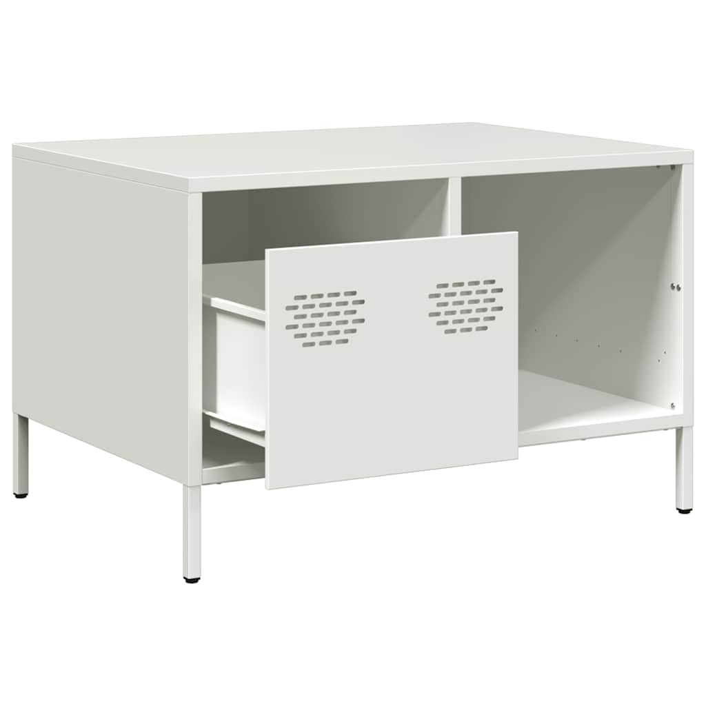 Table basse blanc 68,5x50x43,5 cm acier laminé à froid - Tables basses