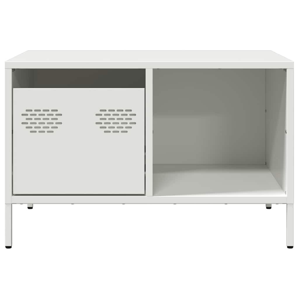 Table basse blanc 68,5x50x43,5 cm acier laminé à froid - Tables basses