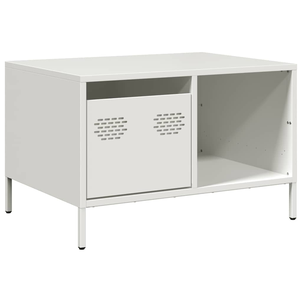 Table basse blanc 68,5x50x43,5 cm acier laminé à froid - Tables basses