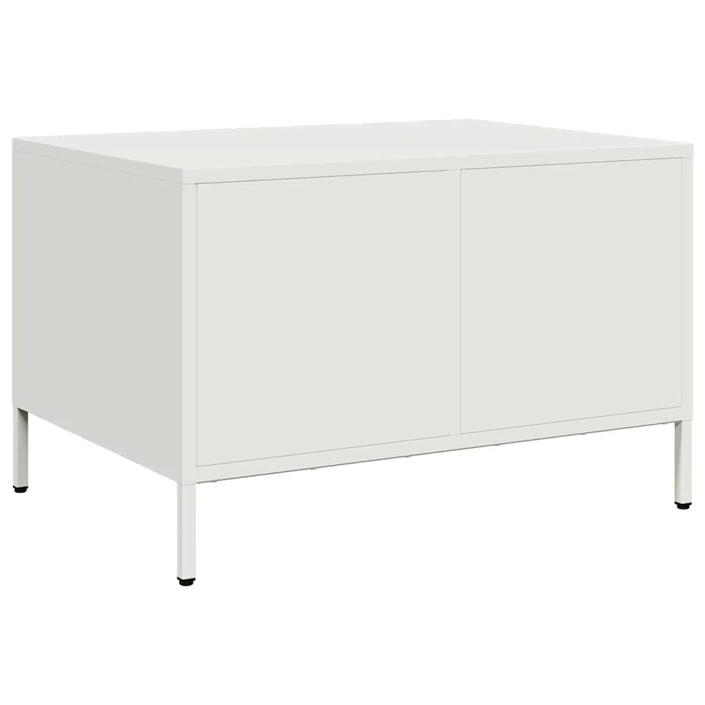 Table basse blanc 68,5x50x43,5 cm acier laminé à froid - Tables basses