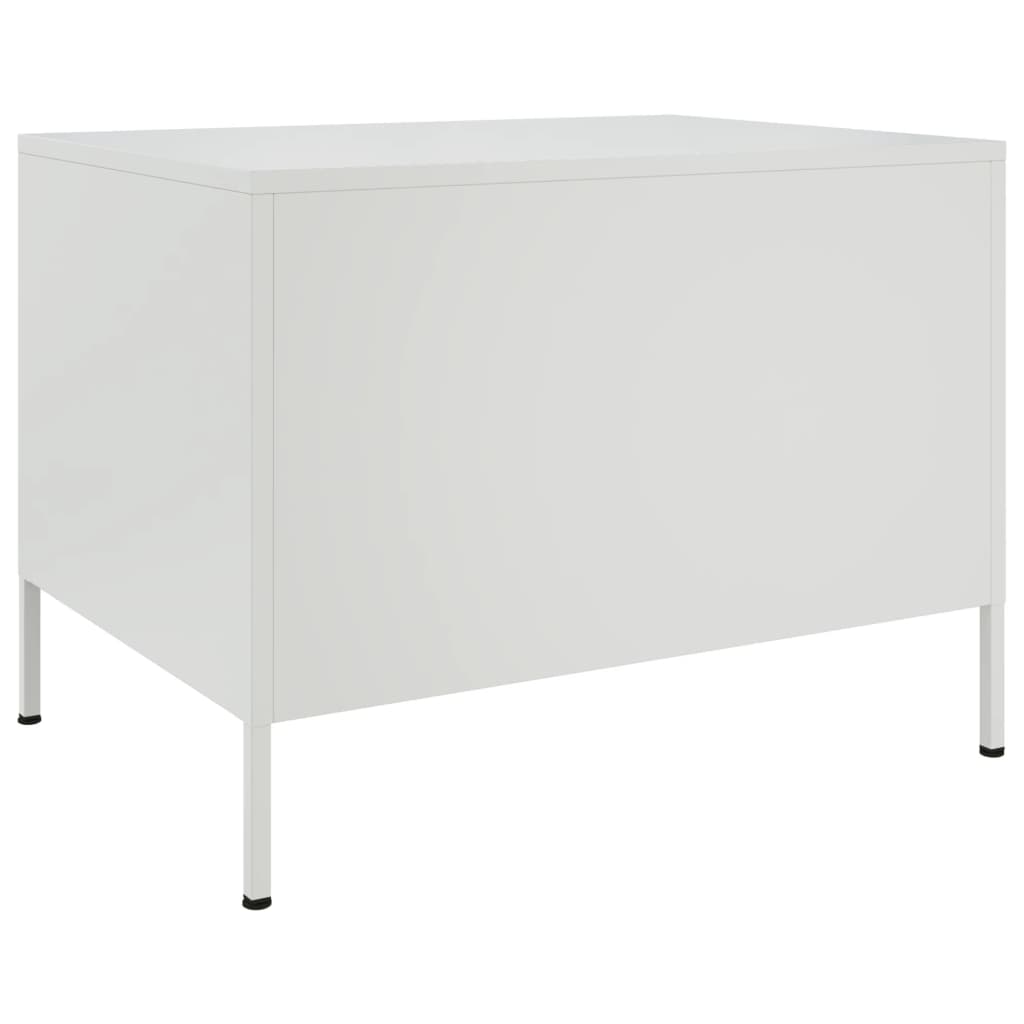 Table basse blanc 68x50x50,5 cm acier - Tables basses