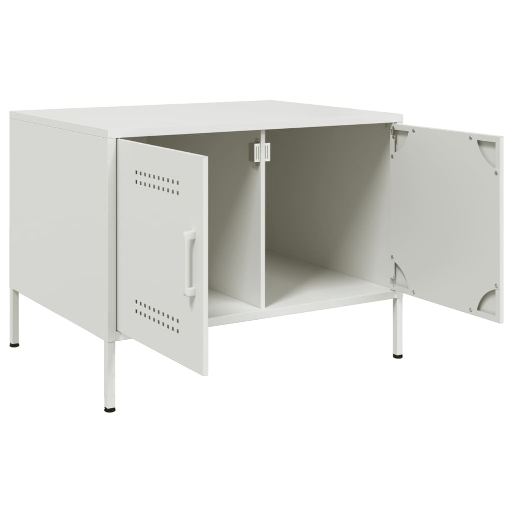Table basse blanc 68x50x50,5 cm acier - Tables basses