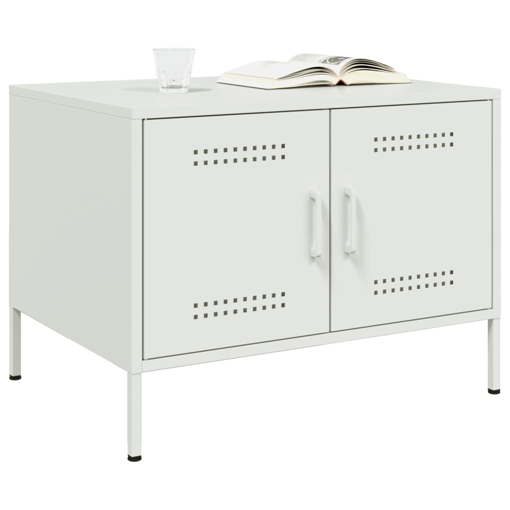 Table basse blanc 68x50x50,5 cm acier - Tables basses