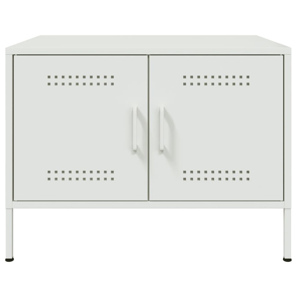 Table basse blanc 68x50x50,5 cm acier - Tables basses