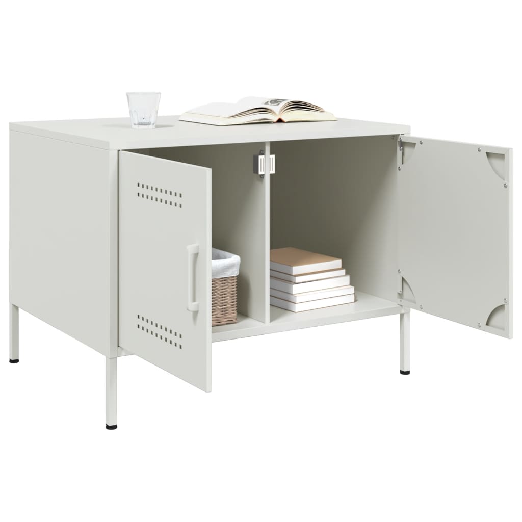 Table basse blanc 68x50x50,5 cm acier - Tables basses