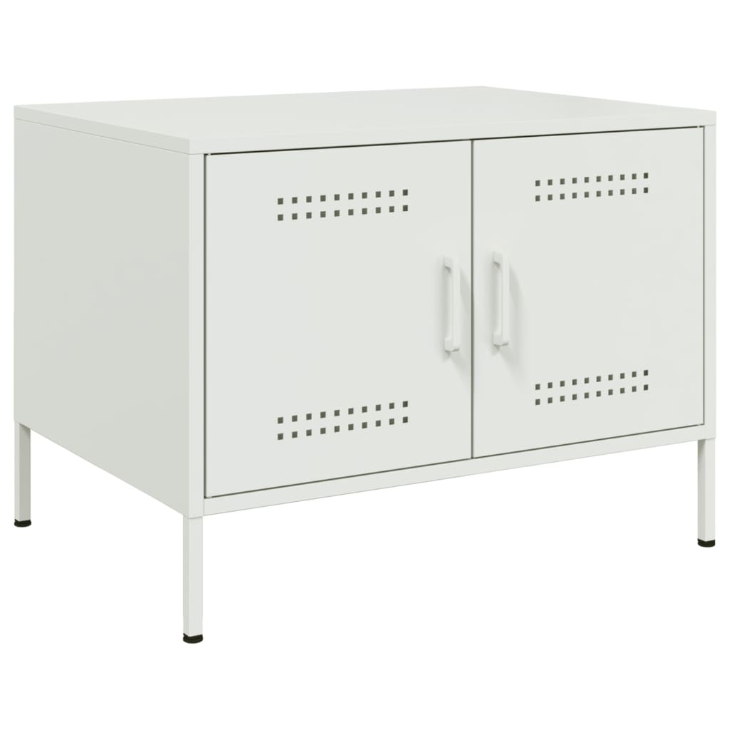 Table basse blanc 68x50x50,5 cm acier - Tables basses