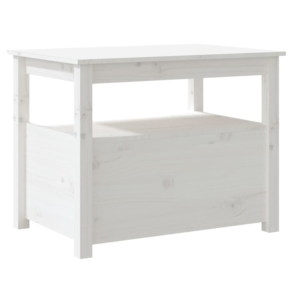Table basse Blanc 71x49x55 cm Bois massif de pin - Tables basses