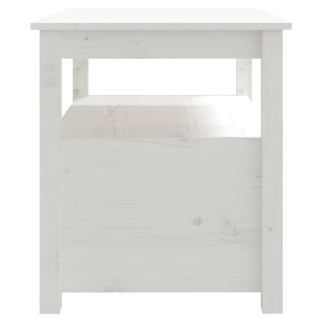 Table basse Blanc 71x49x55 cm Bois massif de pin - Tables basses