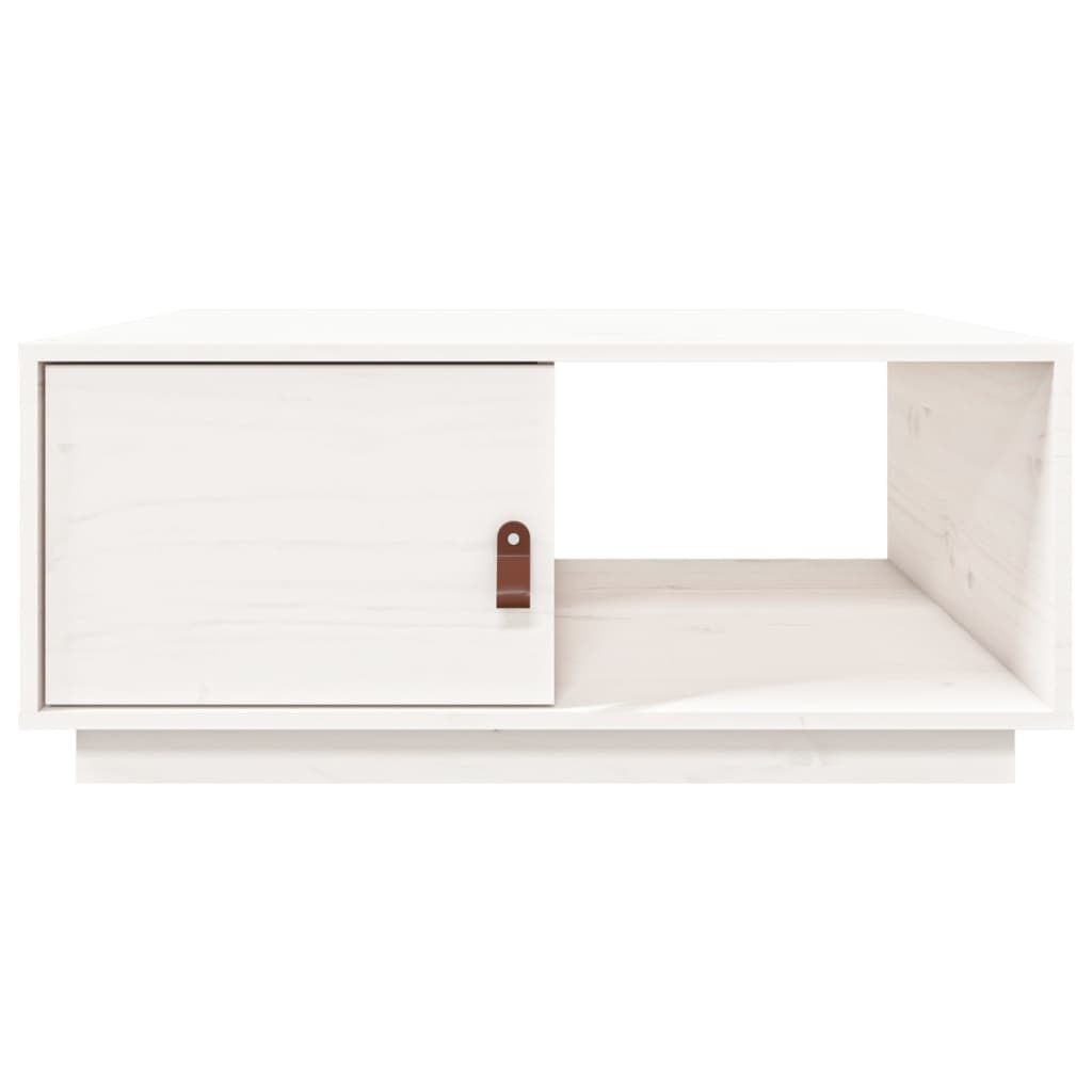 Table basse Blanc 80x50x35,5 cm Bois massif de pin - Tables basses