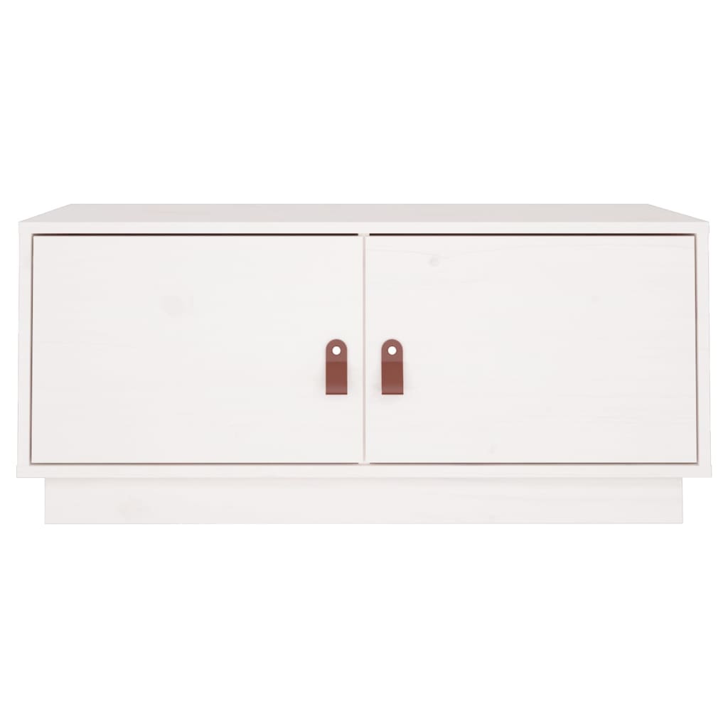 Table basse Blanc 80x50x35 cm Bois massif de pin - Tables basses