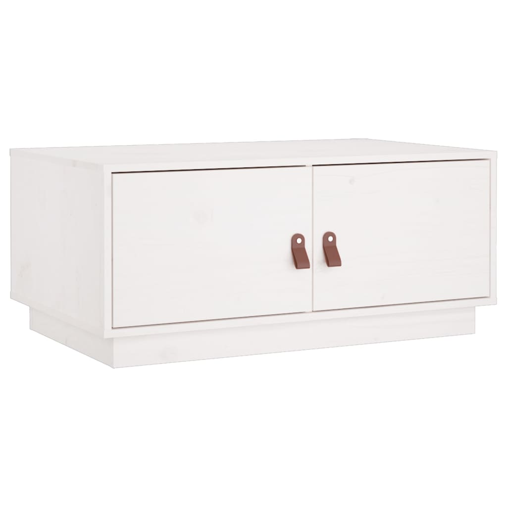 Table basse Blanc 80x50x35 cm Bois massif de pin - Tables basses