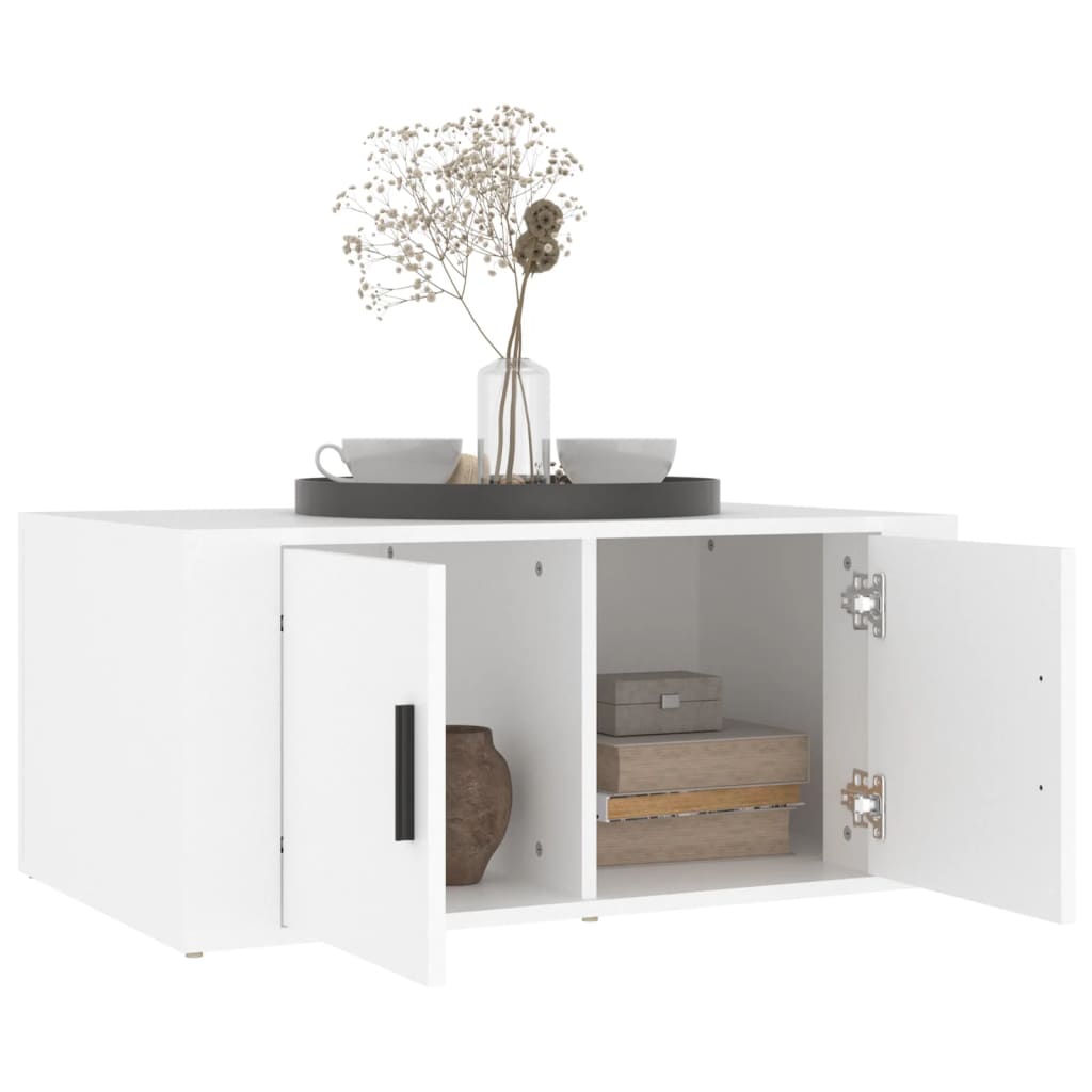 Table basse Blanc 80x50x36 cm Bois d’ingénierie - Tables basses