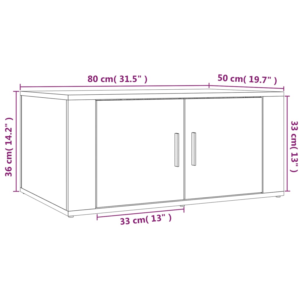 Table basse Blanc 80x50x36 cm Bois d’ingénierie - Tables basses