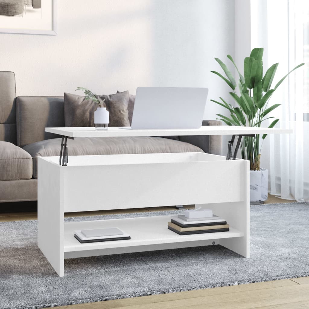 Table basse Blanc 80x50x40 cm Bois d’ingénierie - Tables basses