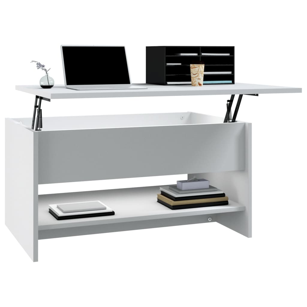 Table basse Blanc 80x50x40 cm Bois d’ingénierie - Tables basses