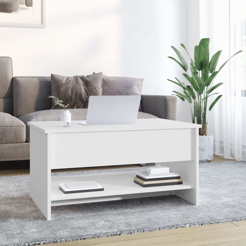 Table basse Blanc 80x50x40 cm Bois d’ingénierie - Tables basses