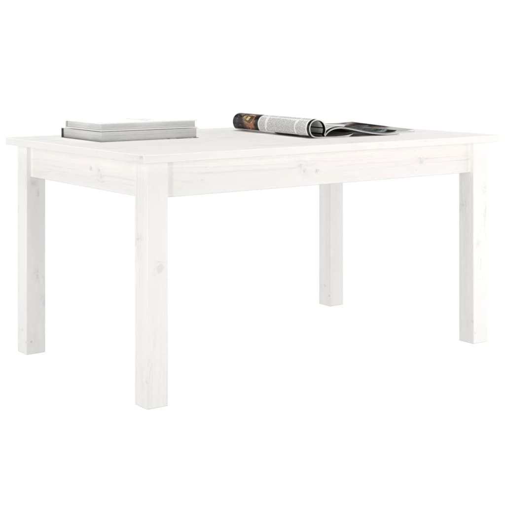 Table basse Blanc 80x50x40 cm Bois massif de pin - Tables basses
