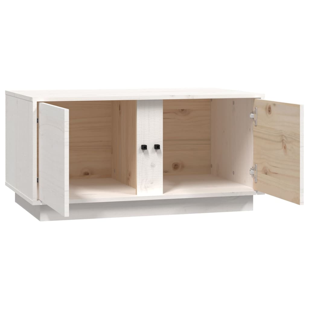 Table basse Blanc 80x50x40 cm Bois massif de pin - Tables basses