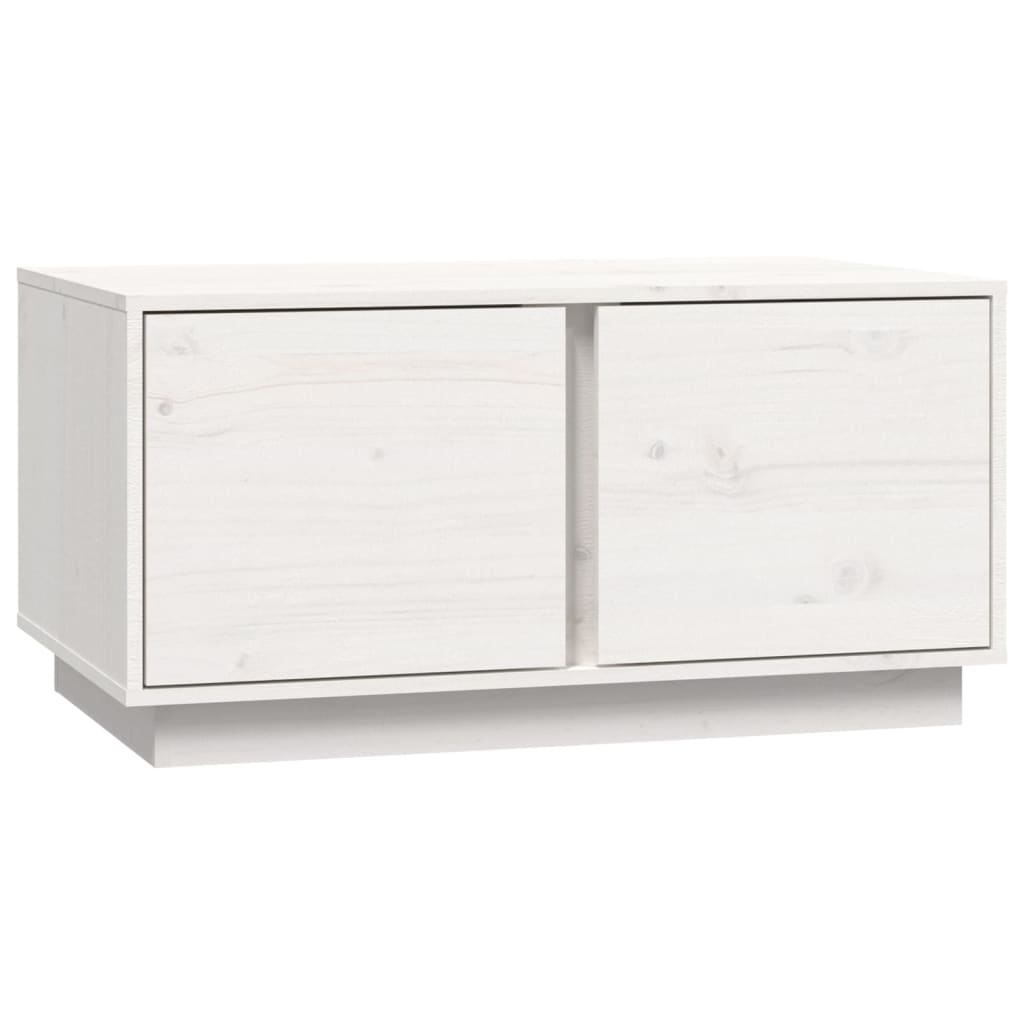 Table basse Blanc 80x50x40 cm Bois massif de pin - Tables basses