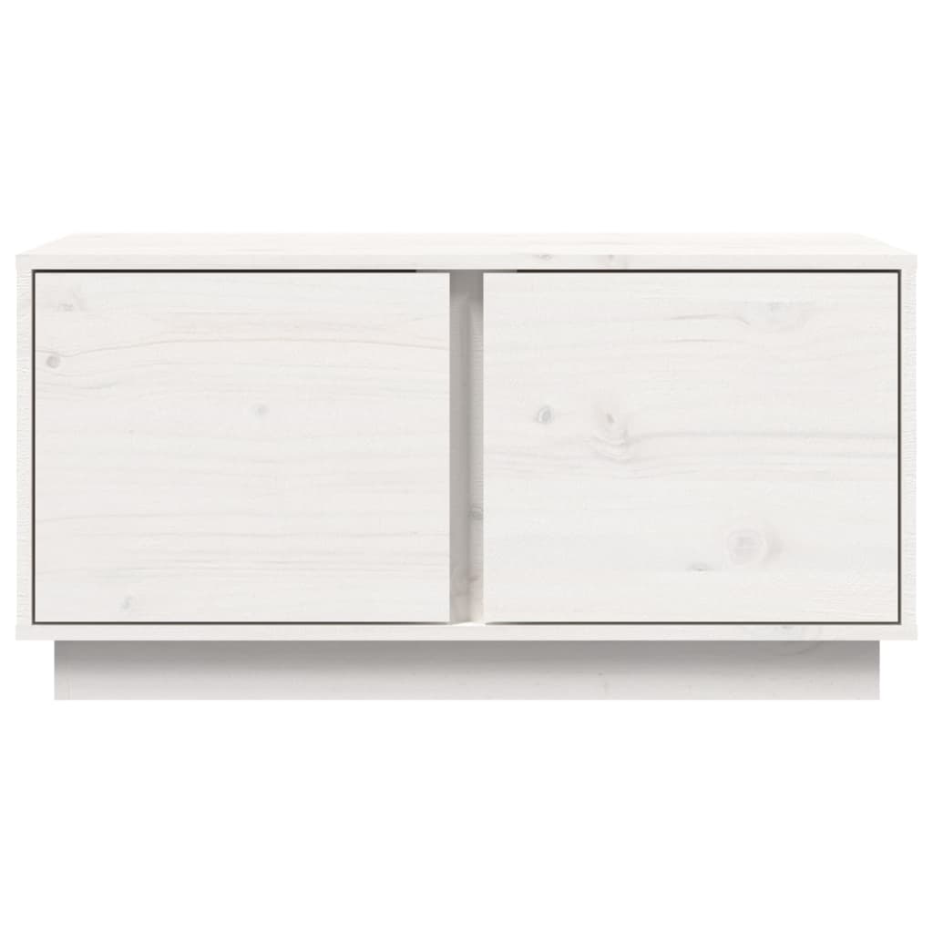 Table basse Blanc 80x50x40 cm Bois massif de pin - Tables basses