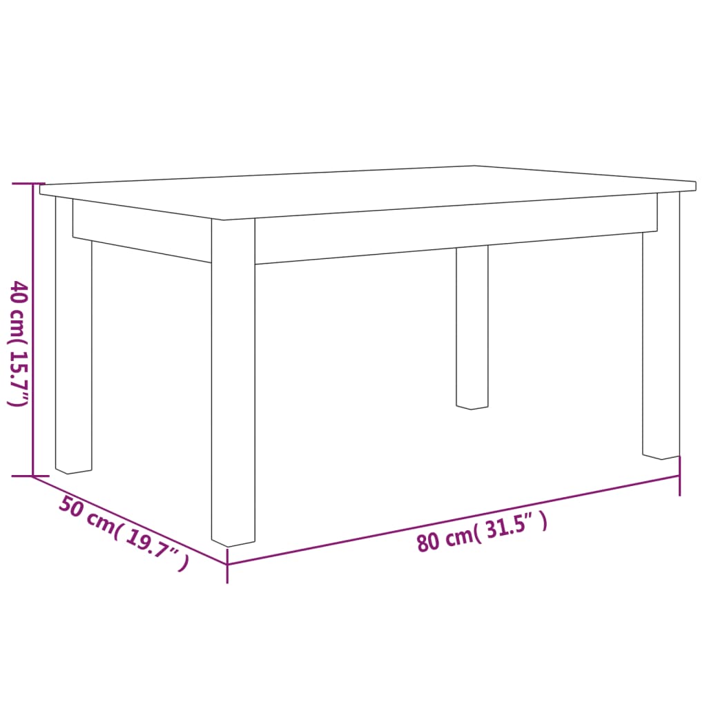 Table basse Blanc 80x50x40 cm Bois massif de pin - Tables basses