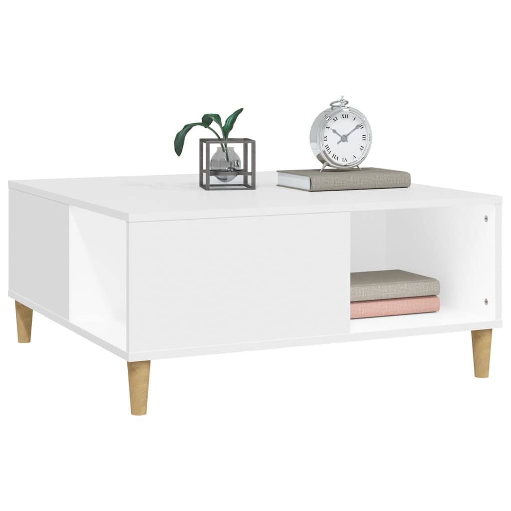 Table basse blanc 80x80x36,5 cm bois d’ingénierie - Tables basses