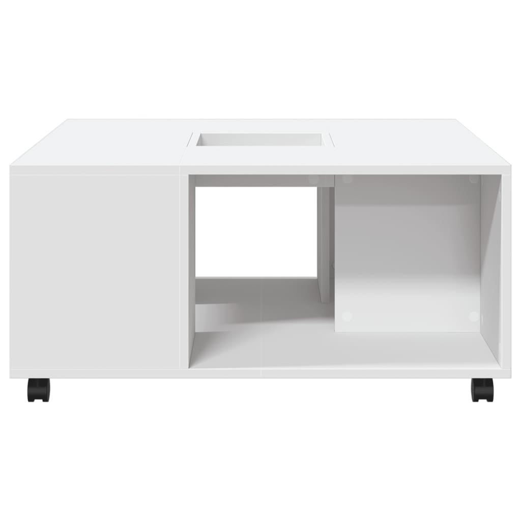 Table basse blanc 80x80x40 cm bois d’ingénierie - Tables basses