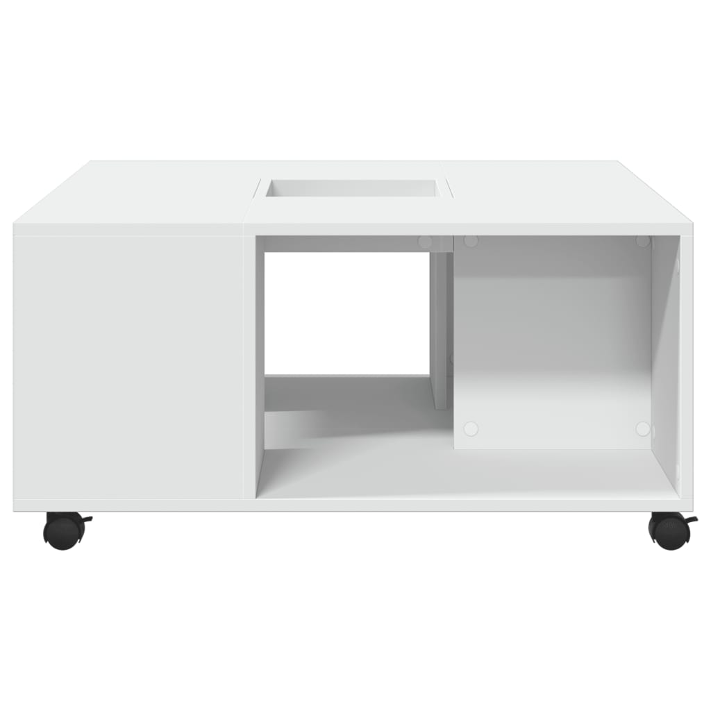 Table basse blanc 80x80x40 cm bois d’ingénierie - Tables basses