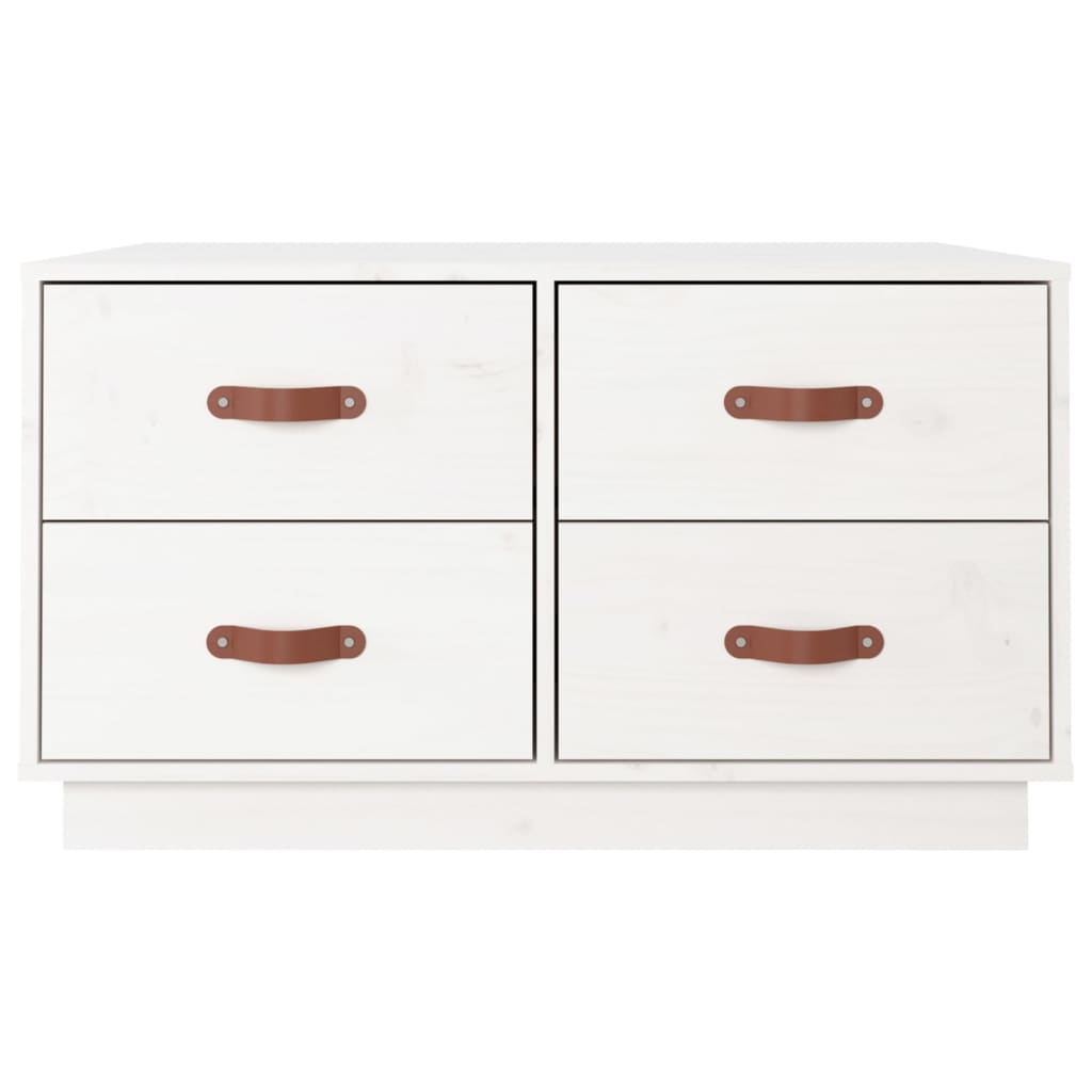 Table basse Blanc 80x80x45 cm Bois massif de pin - Tables basses
