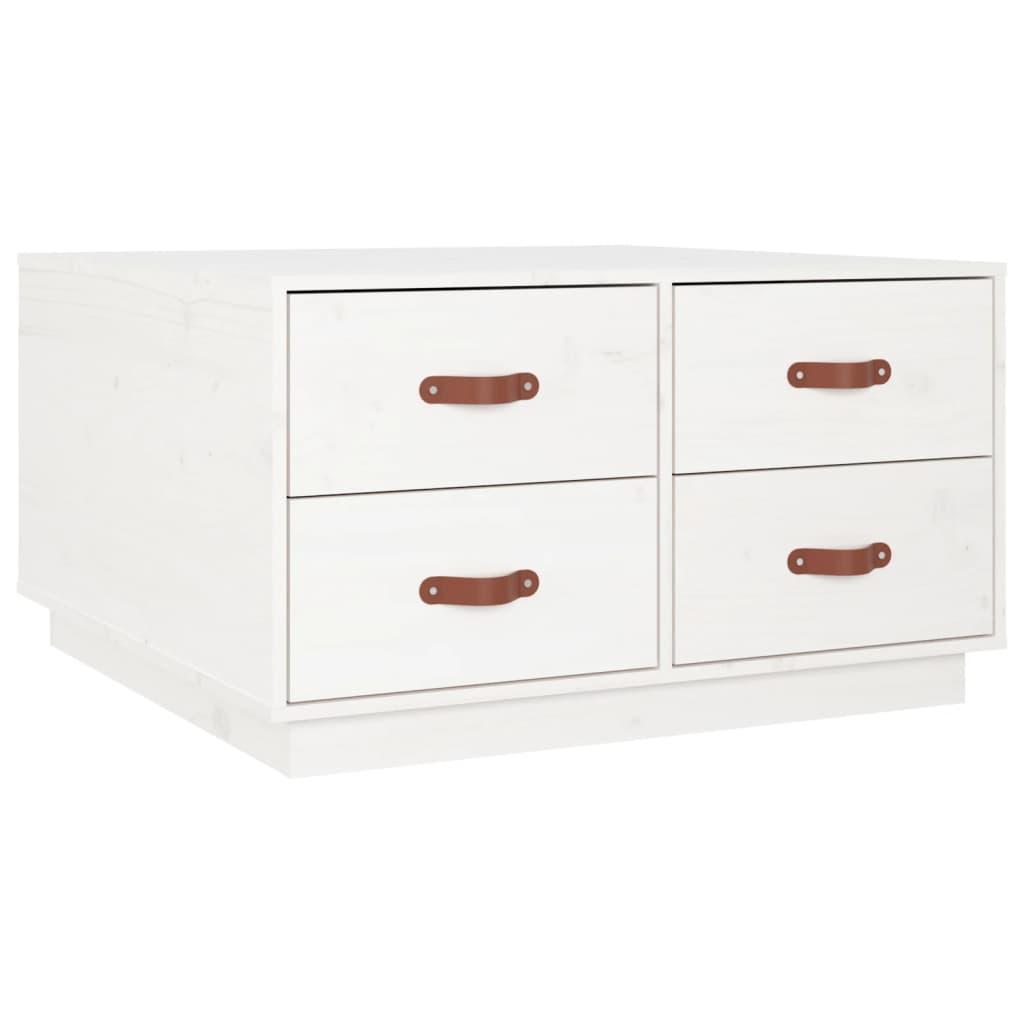 Table basse Blanc 80x80x45 cm Bois massif de pin - Tables basses