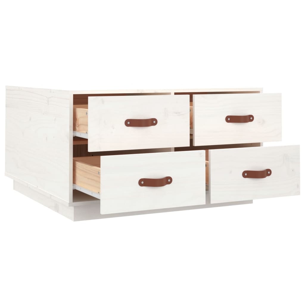 Table basse Blanc 80x80x45 cm Bois massif de pin - Tables basses