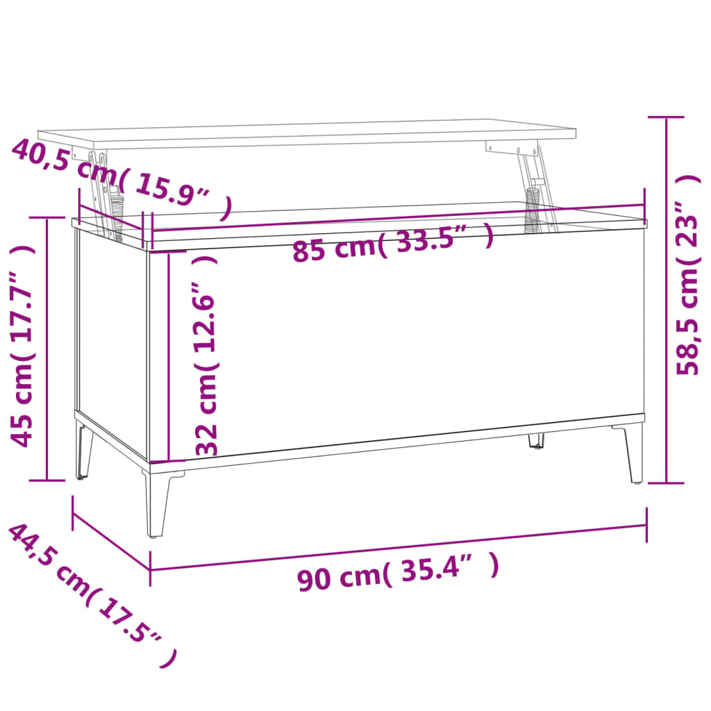 Table basse Blanc 90x44,5x45 cm Bois d’ingénierie - Tables basses