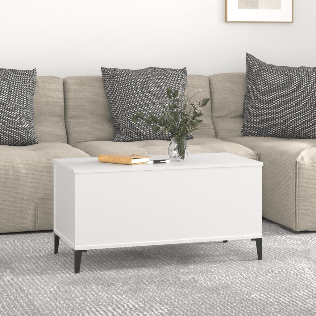 Table basse Blanc 90x44,5x45 cm Bois d’ingénierie - Tables basses