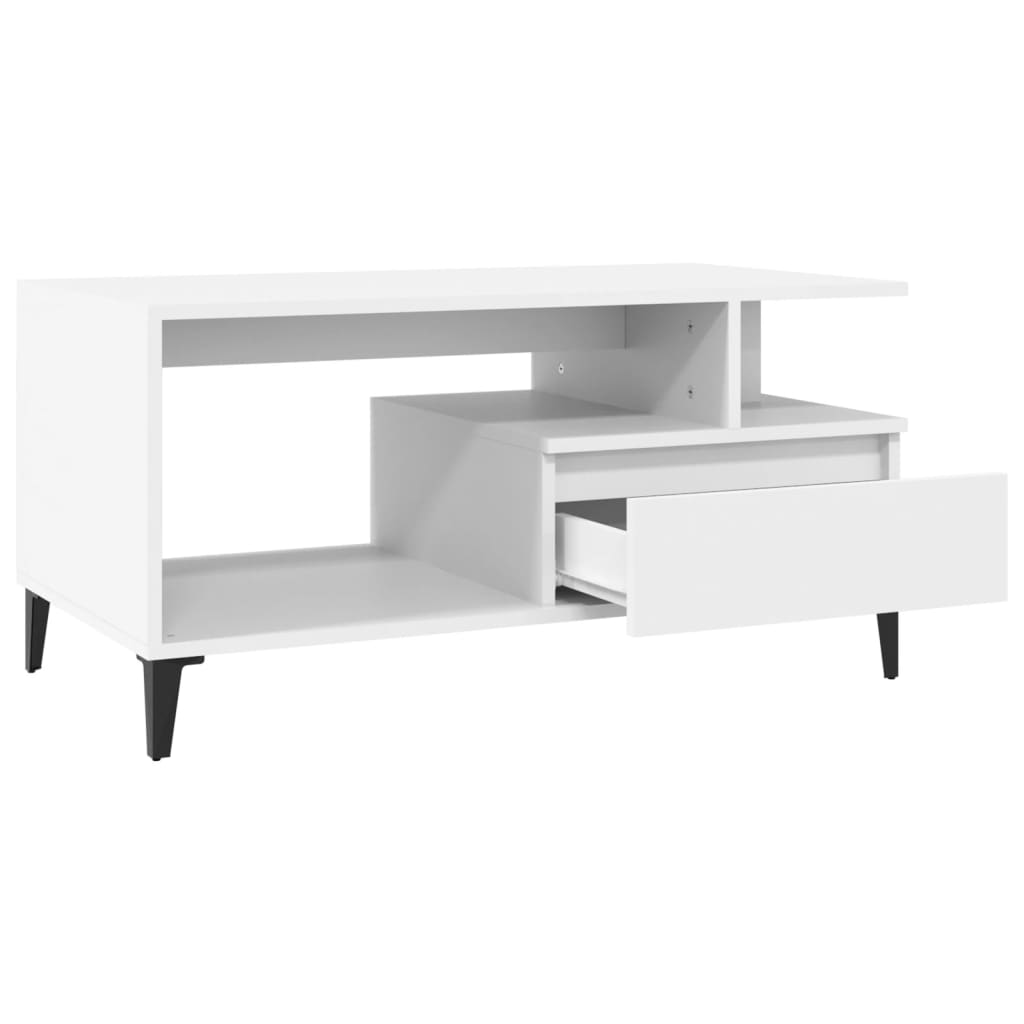 Table basse Blanc 90x49x45 cm Bois d’ingénierie - Tables basses