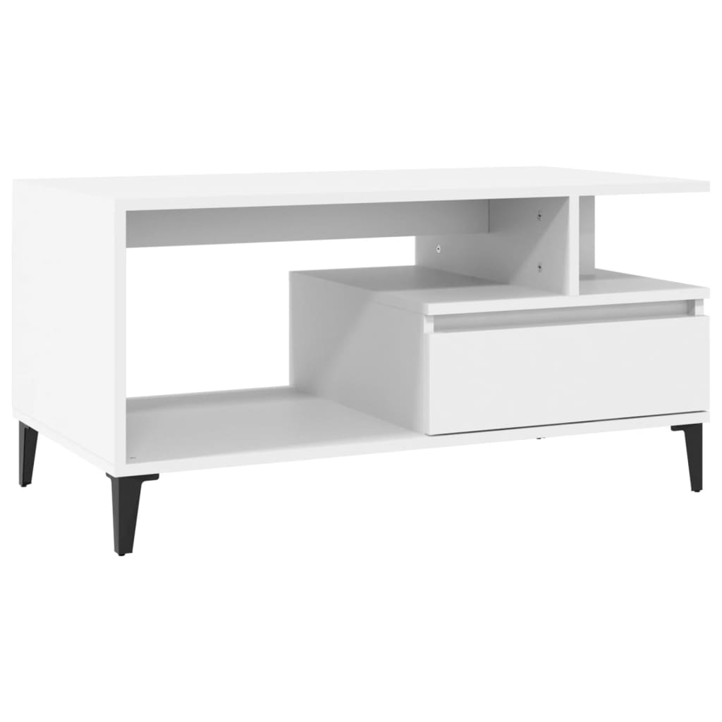 Table basse Blanc 90x49x45 cm Bois d’ingénierie - Tables basses
