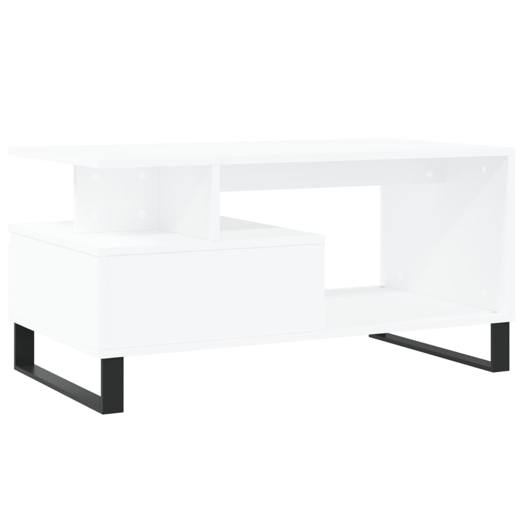 Table basse Blanc 90x49x45 cm Bois d’ingénierie - Tables basses