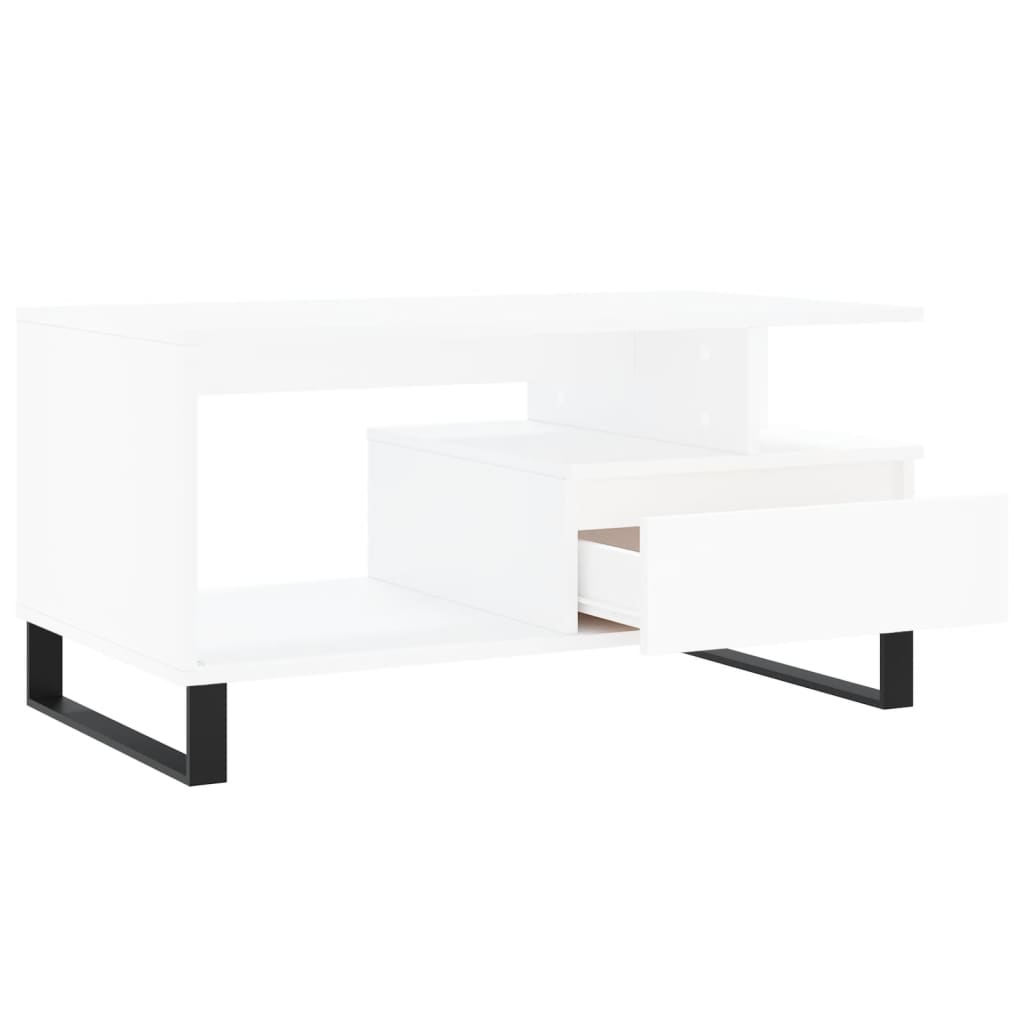 Table basse Blanc 90x49x45 cm Bois d’ingénierie - Tables basses