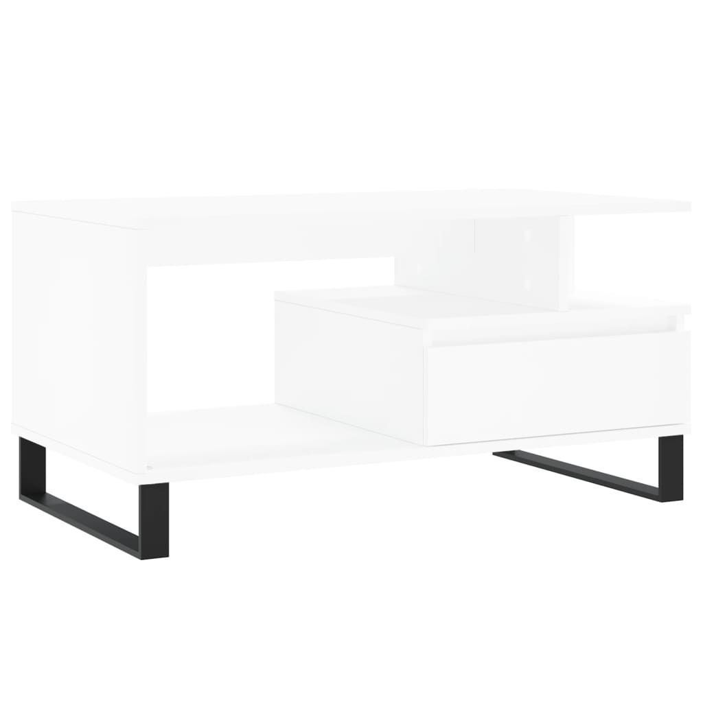 Table basse Blanc 90x49x45 cm Bois d’ingénierie - Tables basses