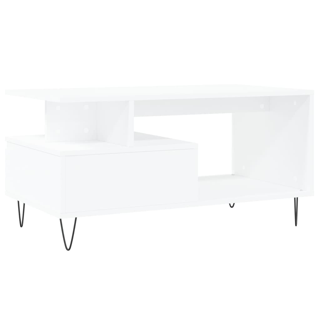 Table basse Blanc 90x49x45 cm Bois d’ingénierie - Tables basses