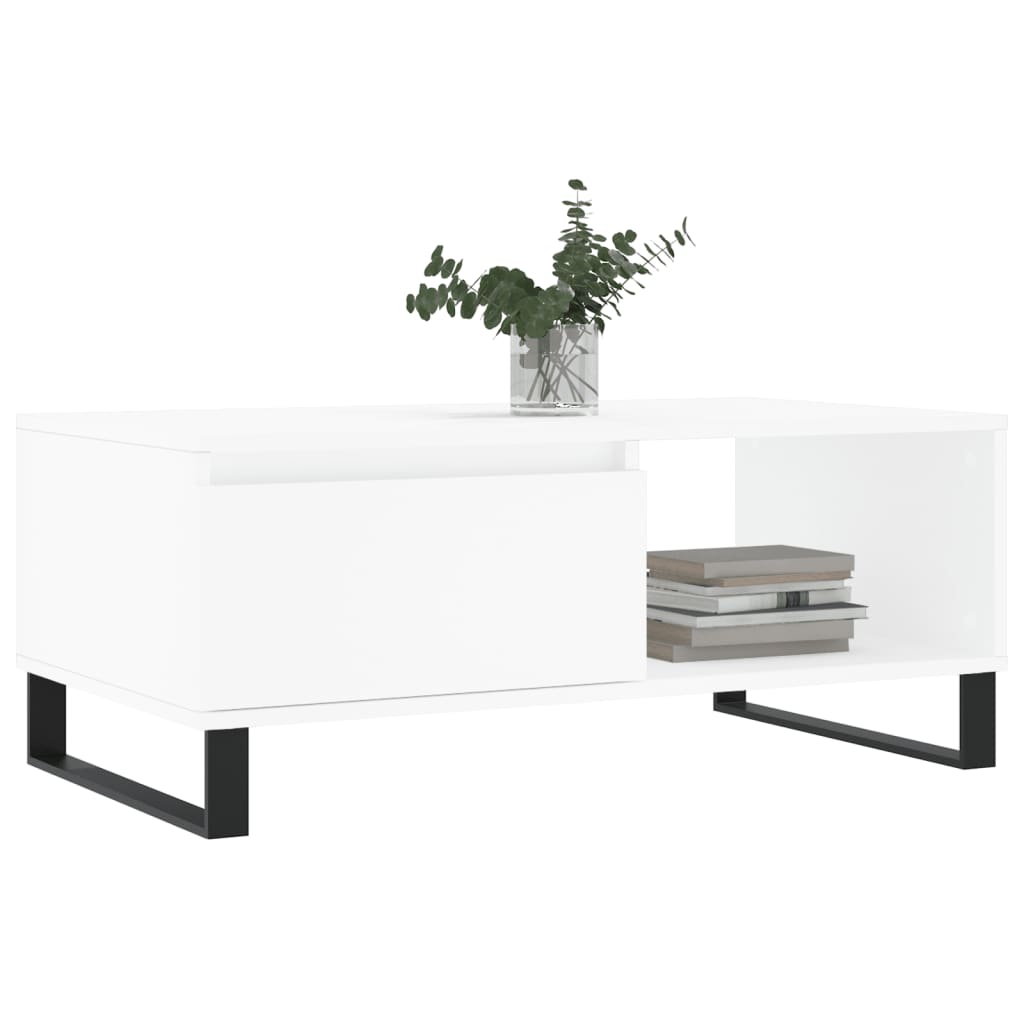Table basse Blanc 90x50x36,5 cm Bois d’ingénierie - Tables basses