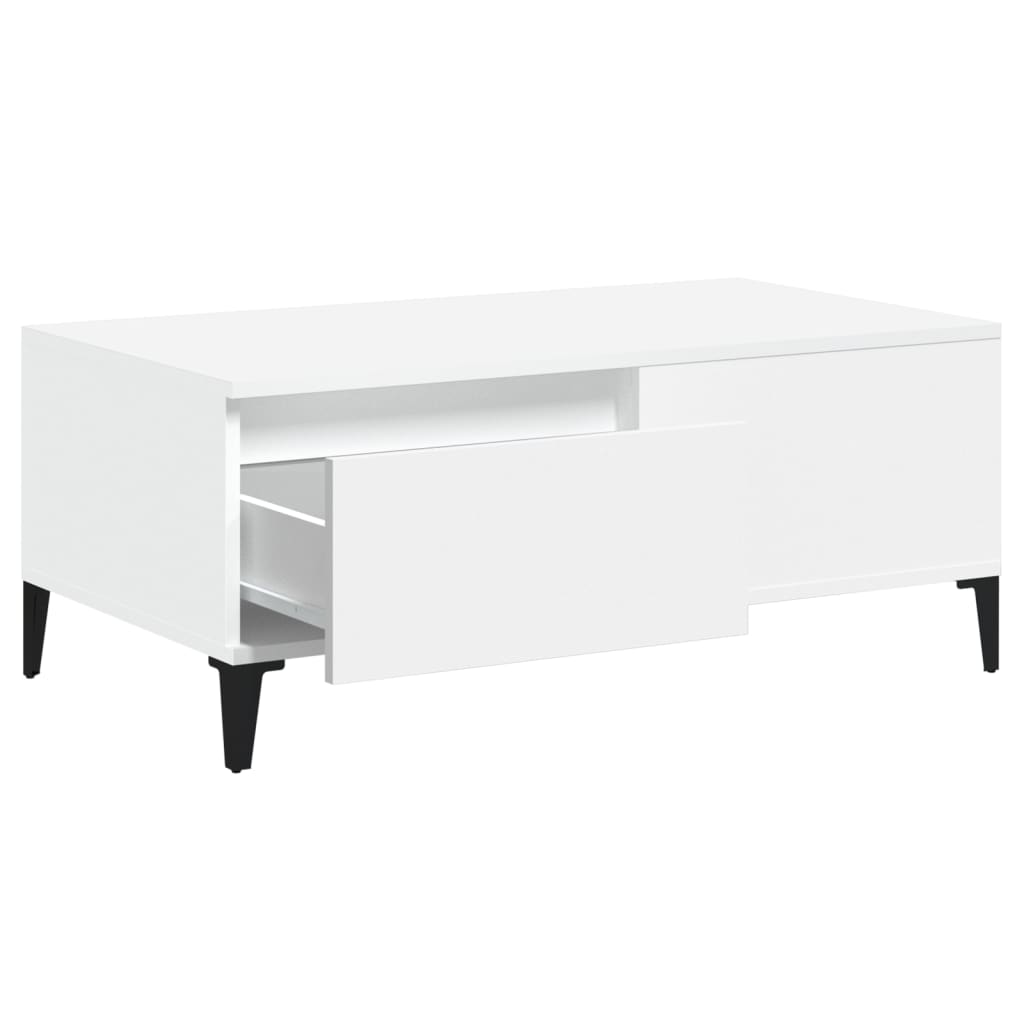 Table basse Blanc 90x50x36,5 cm Bois d’ingénierie - Tables basses
